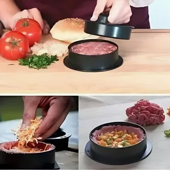 Forma Modelador Para Hambúrguer Artesanal Recheio Peq E Gde Cor Preto - Foto 2