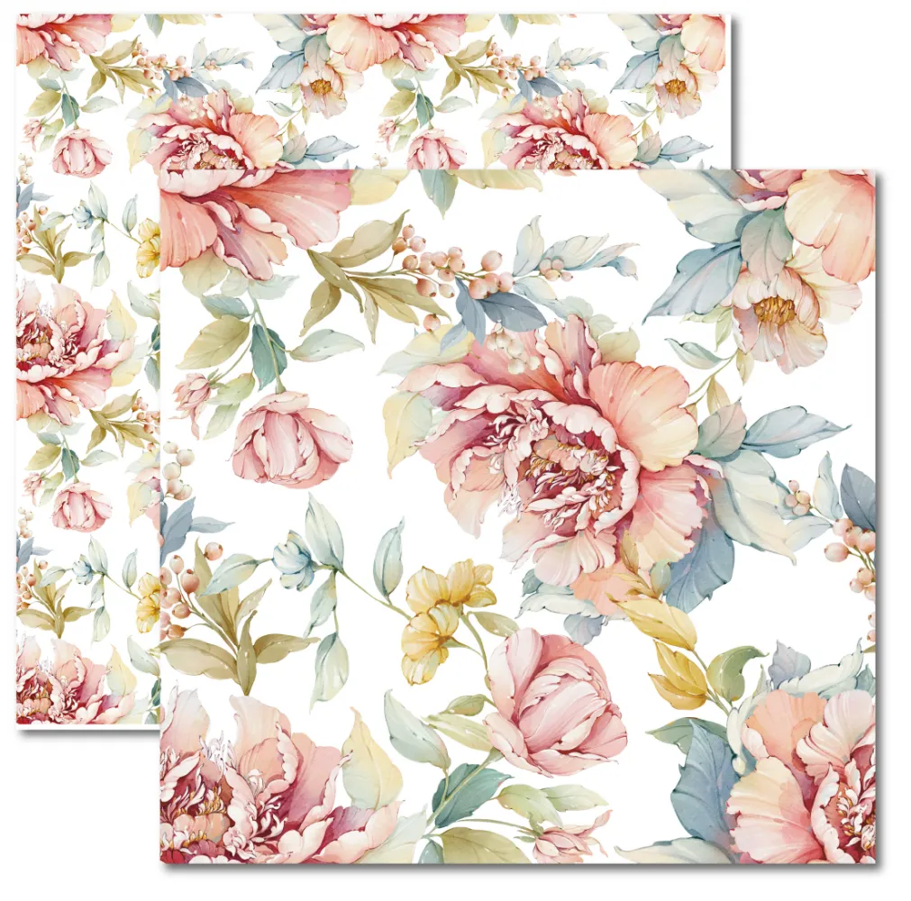 SC-941- Floral 3 - Papel para Scrapbook Dupla Face
