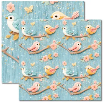 SC-947- Bordado Ponto Alto 12 - Papel para Scrapbook Dupla Face 