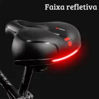 Banco Selim Bicicleta 2 Molas Largo Fita Refletiva Segurança - Foto 3