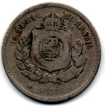 1877 - 100 Reís - Moeda Brasil Império