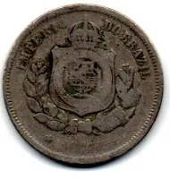 1877 - 100 Reís - Moeda Brasil Império