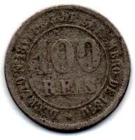 1879 - 100 Reís - Moeda Brasil Império - Foto 2