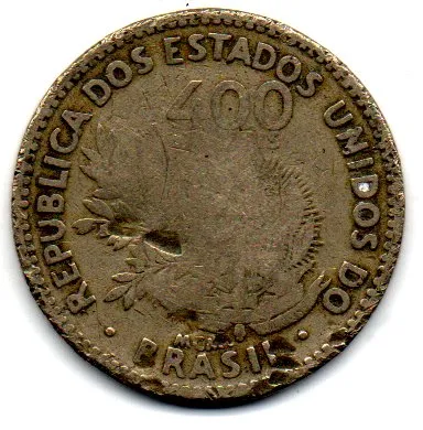 1901 - 400 Réis - FALSA DE ÉPOCA - Moeda Brasil