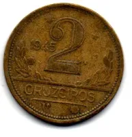 1945 - 2 Cruzeiros - Com Aspas - Moeda Brasil
