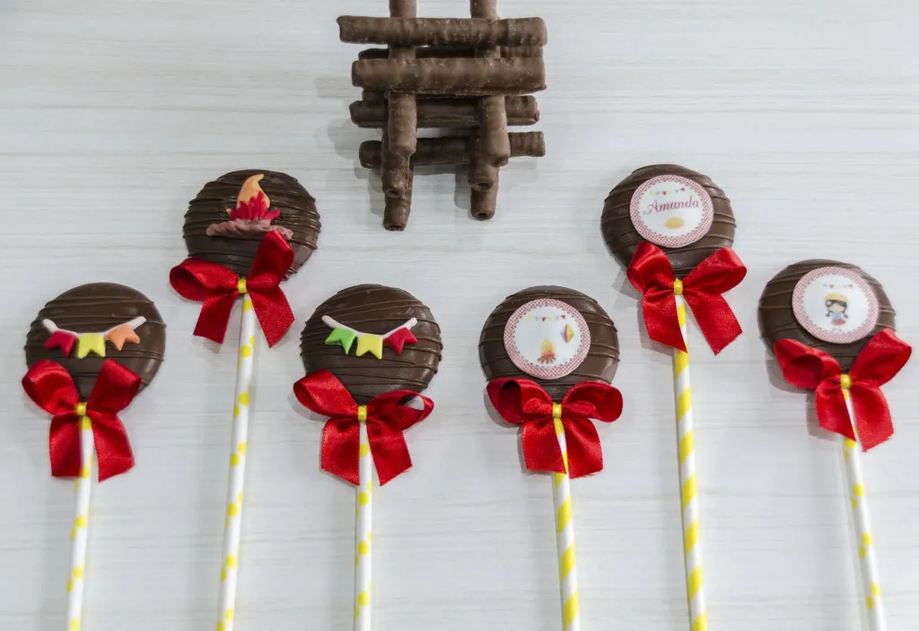Pirulito de Chocolate Personalizado – Festa Junina 
