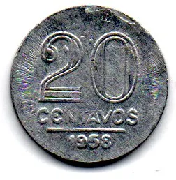1958 - 20 Centavos - Moeda Brasil