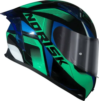 CAPACETE NORISK FLOW PULSE VERDE / AZUL - Foto 2