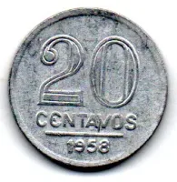 1958 - 20 Centavos - Moeda Brasil