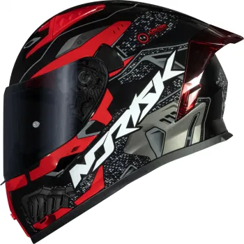 CAPACETE NORISK FLOW ROBOT PRETO / VERMELHO