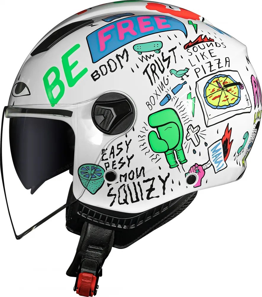 CAPACETE NORISK ORION SV FREE BRANCO / LARANJA
