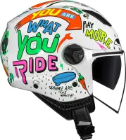 CAPACETE NORISK ORION SV FREE BRANCO / LARANJA - Foto 2