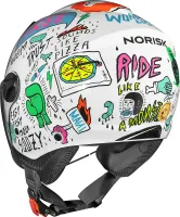CAPACETE NORISK ORION SV FREE BRANCO / LARANJA - Foto 8