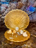 Porta vela ostra com perola