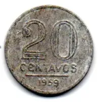 1959 - 20 Centavos - Moeda Brasil