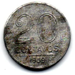 1959 - 20 Centavos - Moeda Brasil