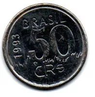 1993 - 50 Cruzeiros Reais - Moeda Brasil - C/ Danos