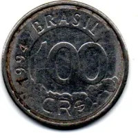 1994 - 100 Cruzeiros Reais - Moeda Brasil - C/ Danos
