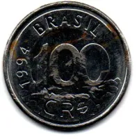 1994 - 100 Cruzeiros Reais - Moeda Brasil - C/ Danos