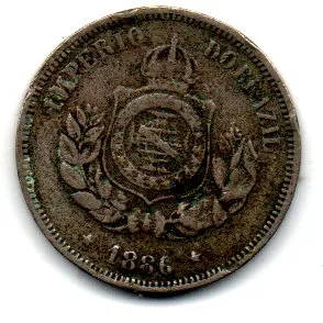 1886 - 50 Réis - Moeda Brasil Império - C/ Solda