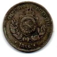 1886 - 50 Réis - Moeda Brasil Império - C/ Solda