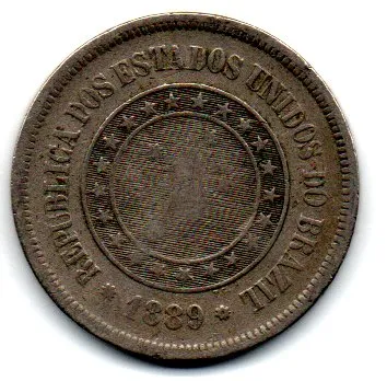 1889 - 100 Réis - Moeda Brasil