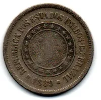 1889 - 100 Réis - Moeda Brasil
