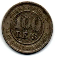 1889 - 100 Réis - Moeda Brasil - Foto 2