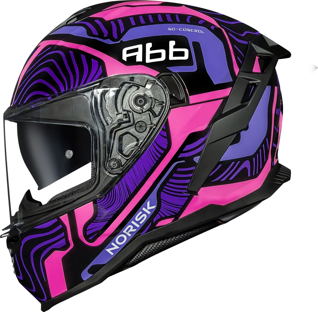 CAPACETE NORISK STRADA II FUSION PRETO / ROXO / ROSA