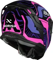 CAPACETE NORISK STRADA II FUSION PRETO / ROXO / ROSA - Foto 7