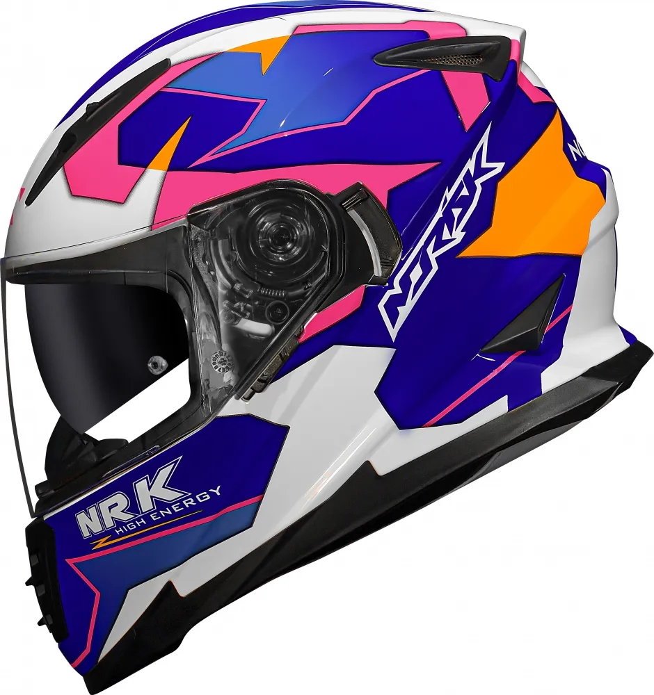 CAPACETE NORISK SOUL FF302 DISTRICT AZUL / BRANCO / ROSA Imagem