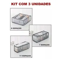 Kit 3 Organizadores De Gaveta Dobrável Sutiã Cuecas Calcinha - Foto 3