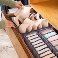 Kit 3 Organizadores De Gaveta Dobrável Sutiã Cuecas Calcinha - Foto 5