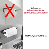 Porta Papel Toalha Suporte Parede Armário Cozinha - Foto 4