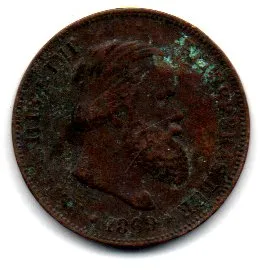 1869 - 10 Réis - Moeda Brasil Império