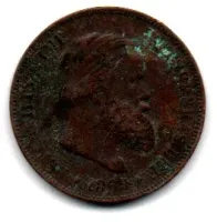 1869 - 10 Réis - Moeda Brasil Império