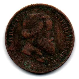 1869 - 10 Réis - Moeda Brasil Império