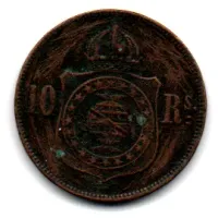 1869 - 10 Réis - Moeda Brasil Império - Foto 2