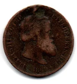 1869 - 10 Réis - Moeda Brasil Império