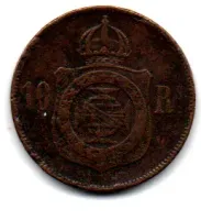 1869 - 10 Réis - Moeda Brasil Império - Foto 2
