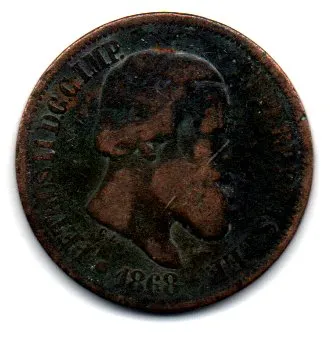 1868 - 20 Réis - Moeda Brasil Império