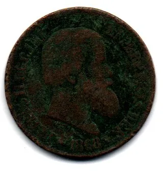 1868 - 20 Réis - Moeda Brasil Império