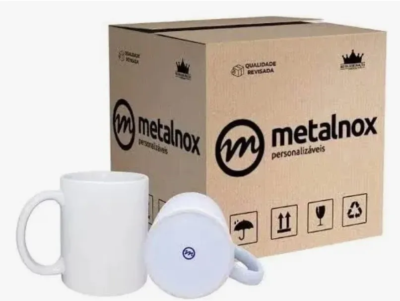 Caneca para Sublimação Branca Classe AAA - Metalnox - Caixa com 36 unidades (Sem Caixinha) Imagem