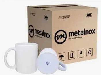 Caneca para Sublimação Branca Classe AAA - Metalnox - Caixa com 36 unidades (Sem Caixinha)