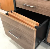 Armário Baixo Executivo 1600 Tamburato 50mm com Gavetas e Portas de Correr  - Foto 3