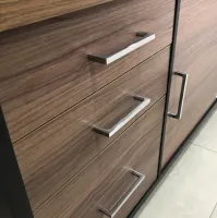 Armário Credenza Executivo 1600 Tamburato 50mm com Gavetas e Portas de Correr  - Foto 4