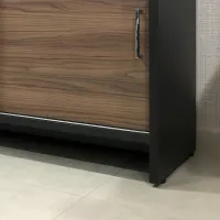 Armário Credenza Executivo 1600 Tamburato 50mm com Gavetas e Portas de Correr  - Foto 6