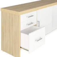 Armário Credenza Executivo 1600 Tamburato 50mm com Gavetas e Portas de Correr  - Foto 9