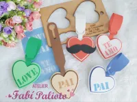 G1.895  Gabarito de Moldes  em MDF Complemento Tag Coração