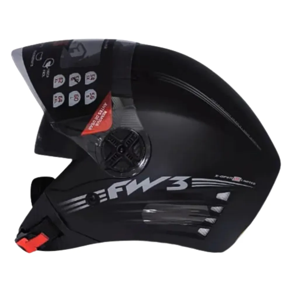 Capacete FW3  X Open Up Limited Preto Fosco